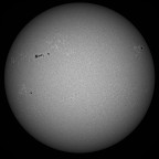 Sonne im UV-Bereich ( um 393.3 nm, CaK, +/- 1.5 nm) am 23. April 2026 um 17:43 MESZ