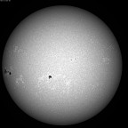Sonne im UV-Bereich ( um 393.3 nm, CaK, +/- 1.5 nm) am 25. Juni 2026 um 16:45 MESZ